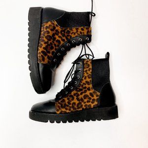 Vince Black Chunky Combat Boots Size 5M